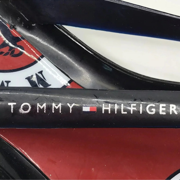 Tommy Hilfiger Black Red Nautical Flat Sandals Rubber Flip Flops  Women’s 7 - Picture 6 of 7